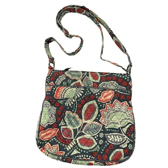 Retired Vera Bradley Nomadic Floral Triple Zip Hipster Crossbody Bag - Picture 3 of 5
